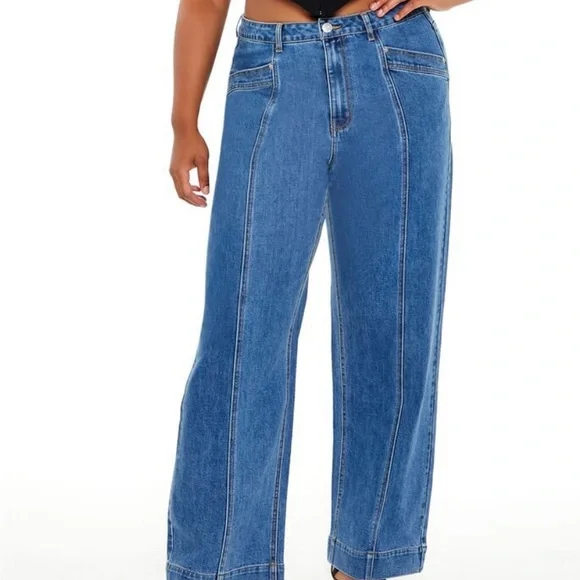 New With Tags Forver 21 Straight Leg Denim - Picture 2 of 6